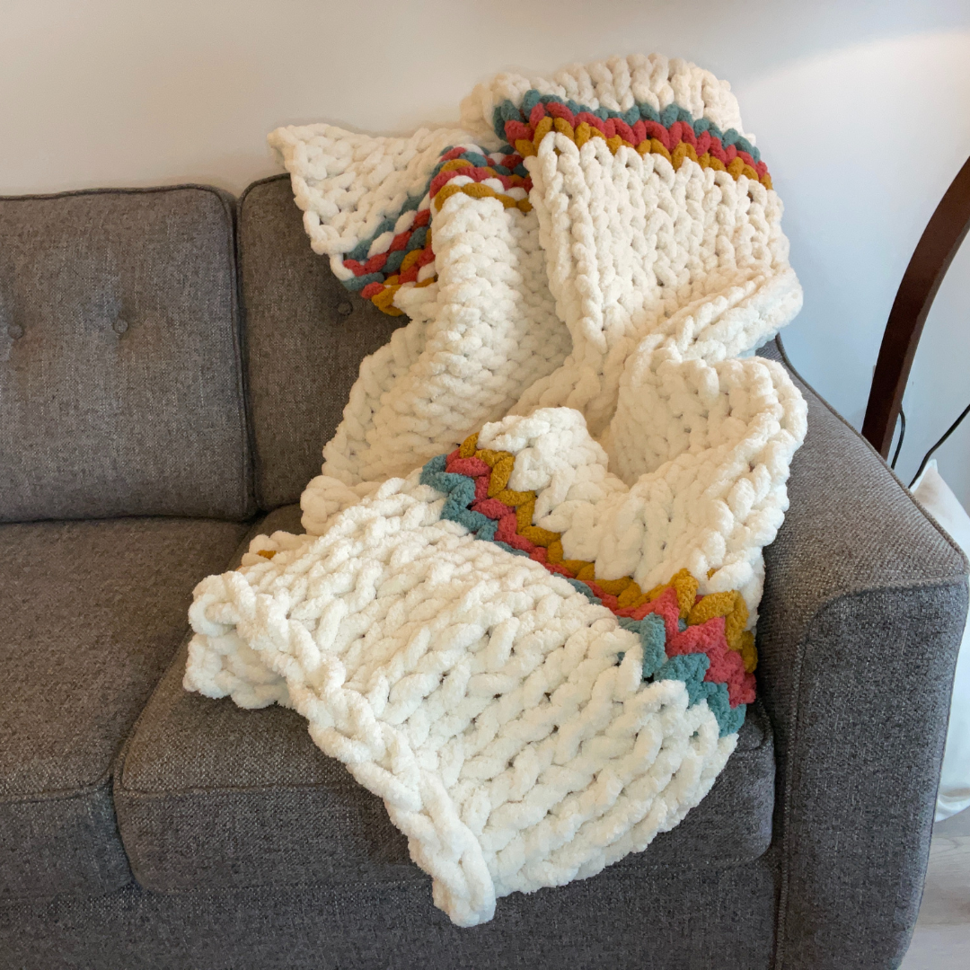 Chunky Tri-Color Blanket