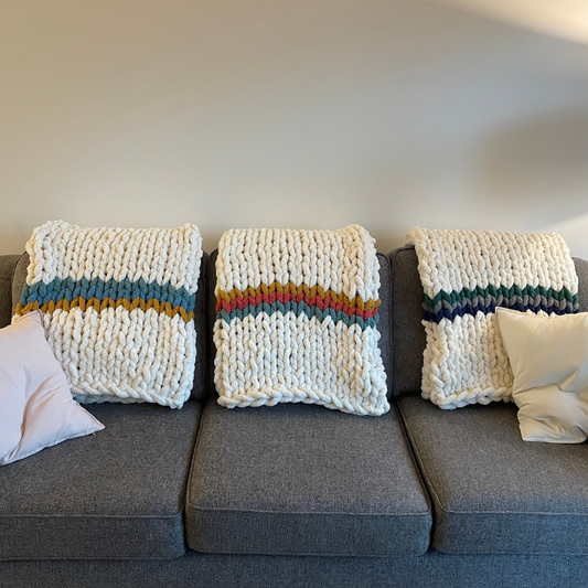 Chunky Tri-Color Blanket