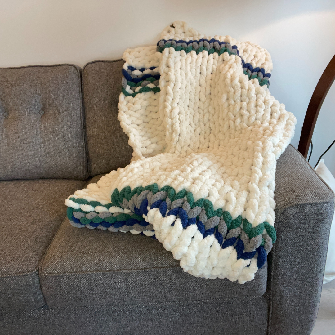 Chunky Tri-Color Blanket