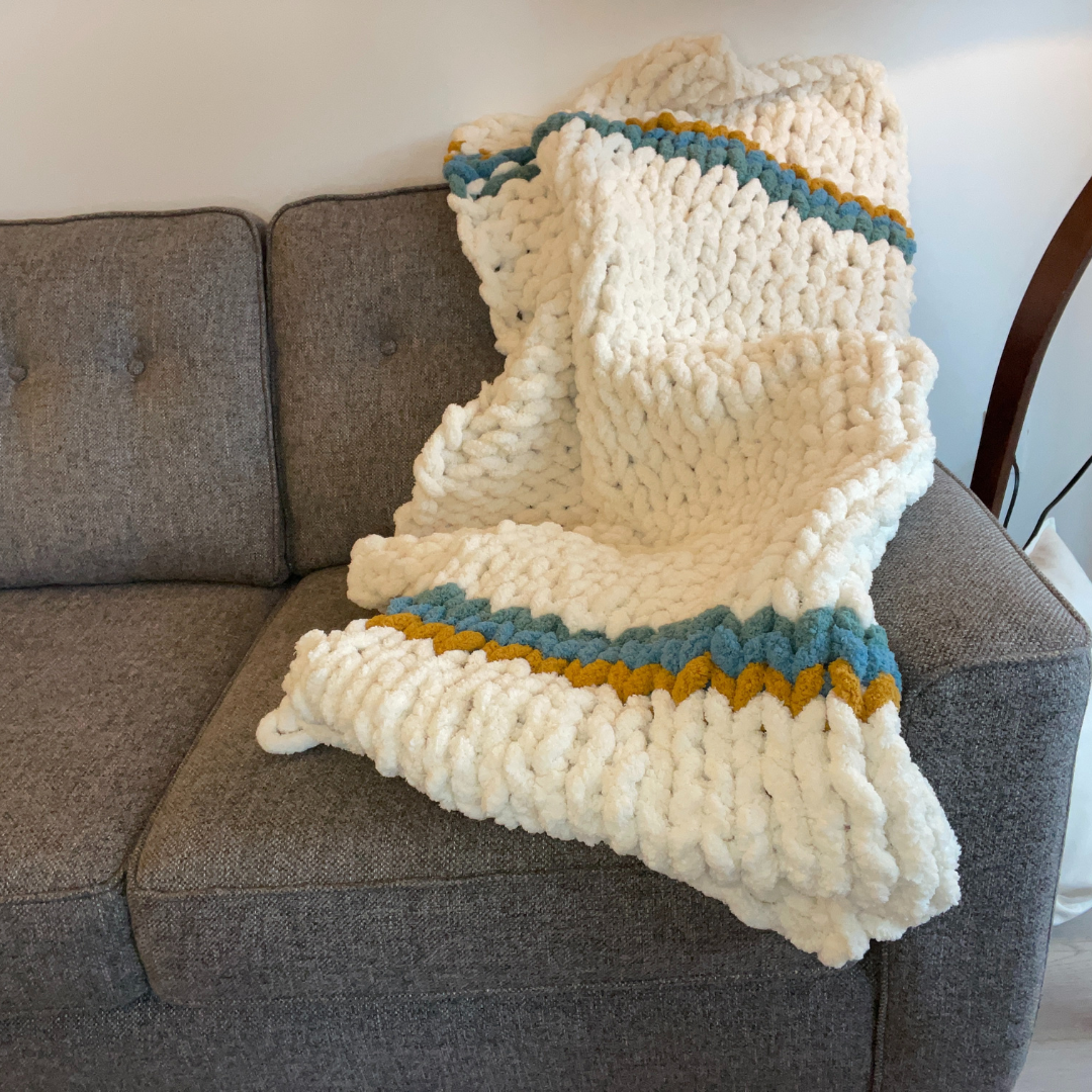 Chunky Tri-Color Blanket